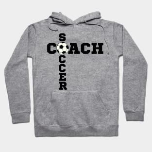 Black and White Soccer Coach Hoodie